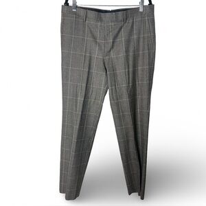 Banana Republic Men's‎ Wool Plaid Canonico Super 150's Dress Pants Gray 34x32